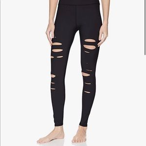 ALO Yoga Black Distressed Leggings